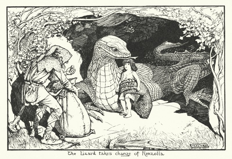 Le lézard prend en charge Renzolla (gravure) - Henry Justice Ford