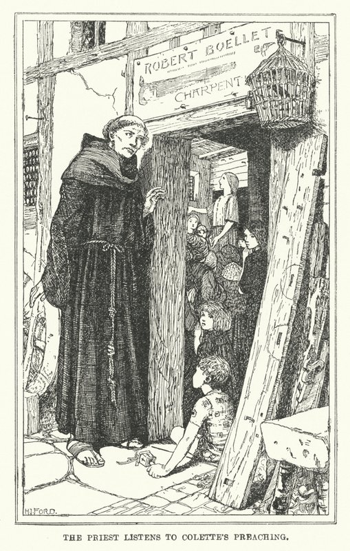 Le prêtre écoute la prédication de Colette - Henry Justice Ford