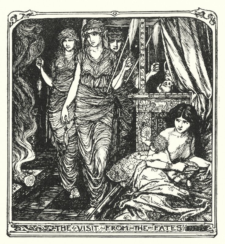 La visite des Parques (lithographie) - Henry Justice Ford