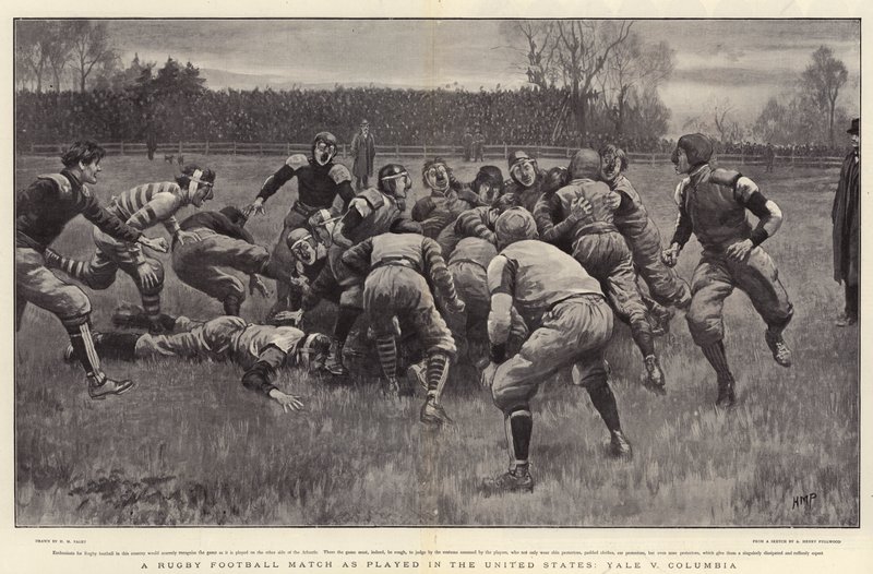 Un match de rugby joué aux États-Unis, Yale contre Columbia - Henry Marriott Paget