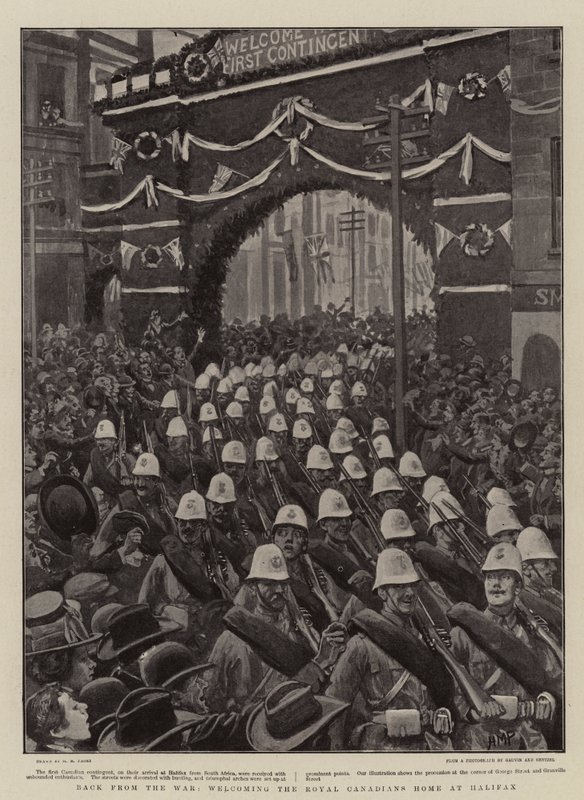Retour de la Guerre, accueil des Canadiens Royaux à Halifax - Henry Marriott Paget