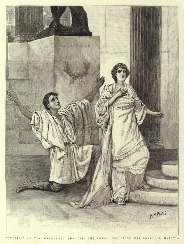 Hypatie au théâtre Haymarket, Philammon déclarant son amour pour Hypatie - Henry Marriott Paget