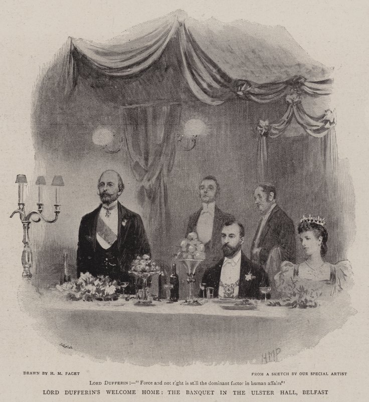 Accueil de Lord Dufferin, le Banquet dans l