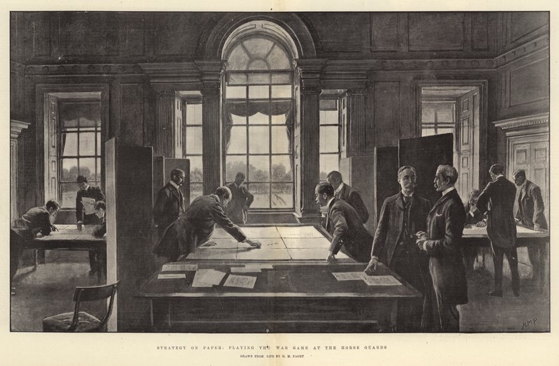 Stratégie sur Papier, jouant au Jeu de Guerre aux Horse Guards - Henry Marriott Paget