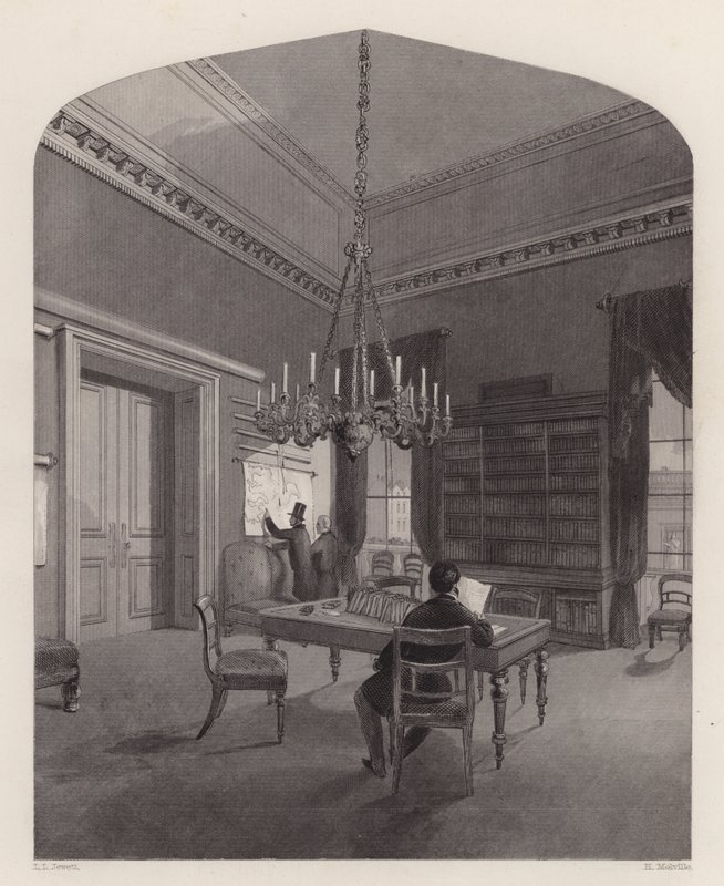 Salle des cartes du United Service Club, Westminster, Londres (gravure) - Henry Melville