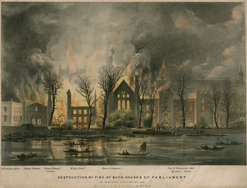 Destruction par le feu des deux Chambres du Parlement dans la nuit du jeudi 16 octobre 1834 - Henry O