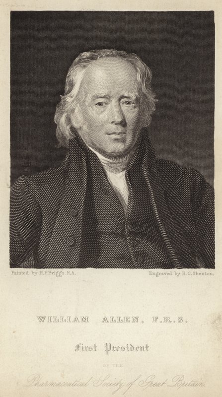 William Allen - Premier président de la Société pharmaceutique de Grande-Bretagne (1770-1843) (gravure) - Henry Perronet (after) Briggs
