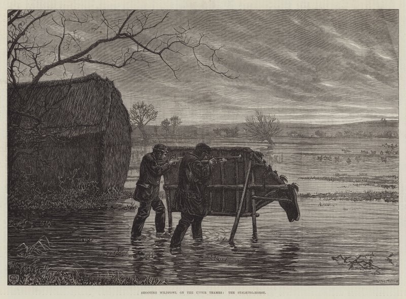 Chasse aux oiseaux sauvages sur la haute Tamise, le cheval de traque - Henry Robert Robertson