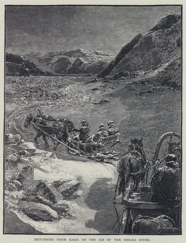 Retour de Kara sur la glace de la rivière Shilka - Henry Sandham