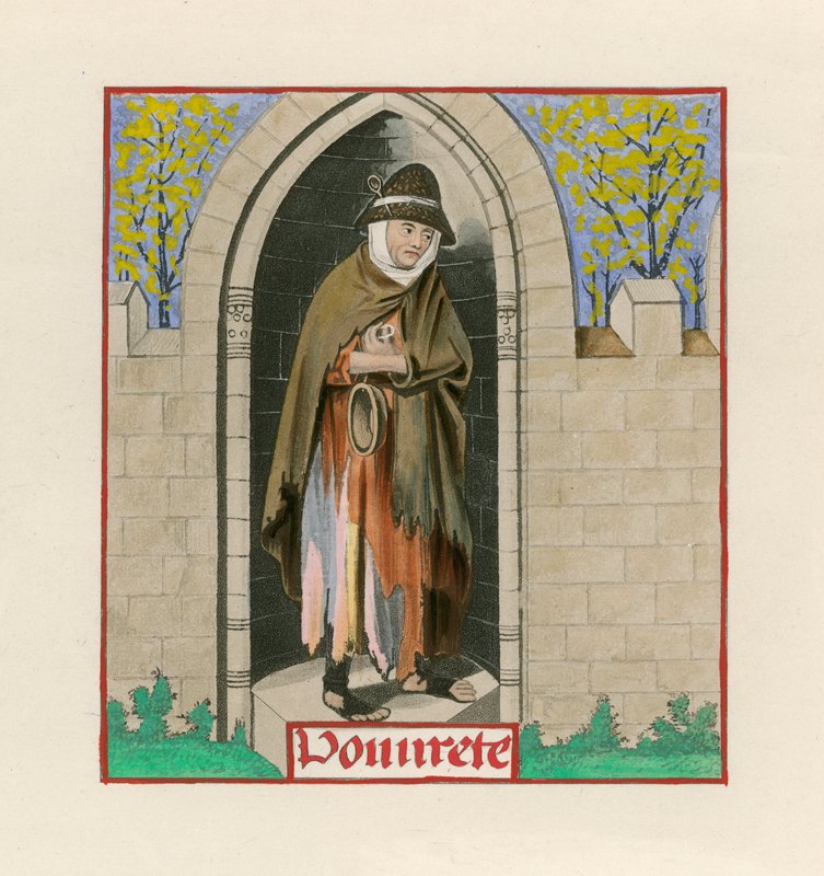 La pauvreté, de la Romance de la Rose, vers 1480, au British Museum, Harl MS 4425 - Henry Shaw