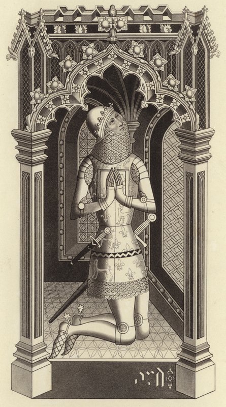 Le Prince Noir, vers 1355, de la chapelle Saint-Étienne, Westminster - Henry Shaw