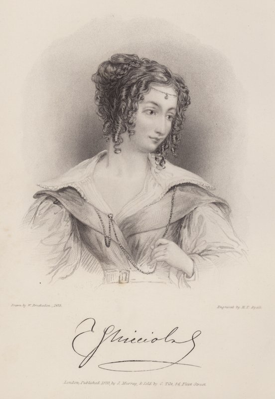 Comtesse Teresa Guiccioli, maîtresse de Lord Byron (gravure) - Henry Thomas (after) Ryall