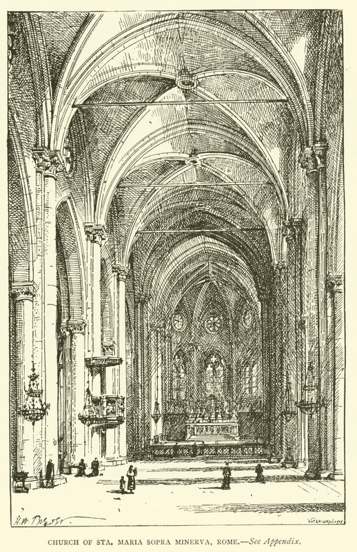 Église de Santa Maria Sopra Minerva, Rome (gravure) - Henry William Brewer