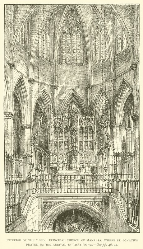 Intérieur de la "Seo", église principale de Manresa, où Saint Ignace a prié à son arrivée dans cette ville - Henry William Brewer