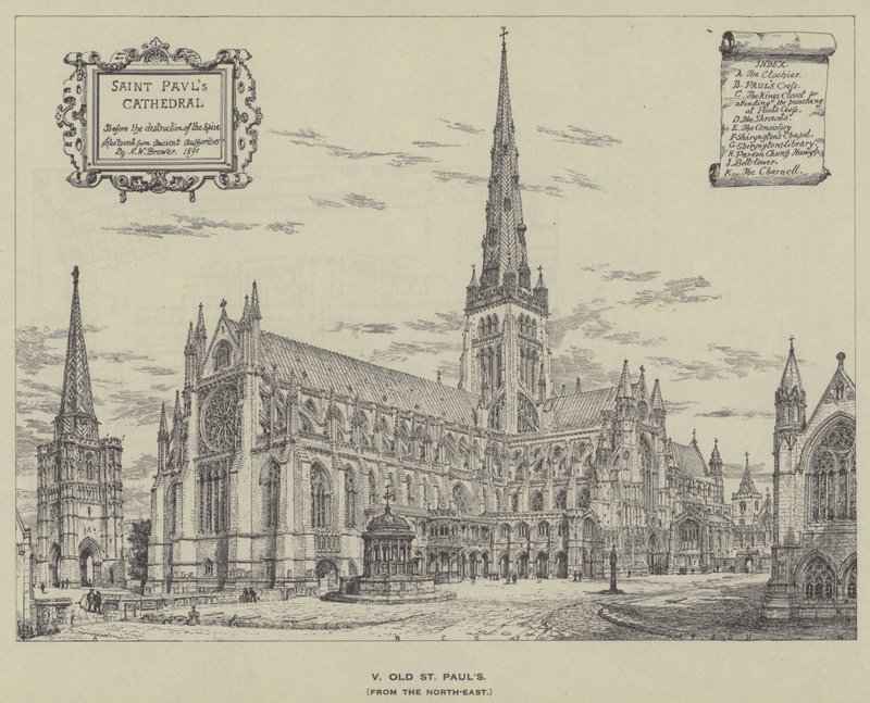 Vieille cathédrale St Paul, depuis le nord-est - Henry William Brewer
