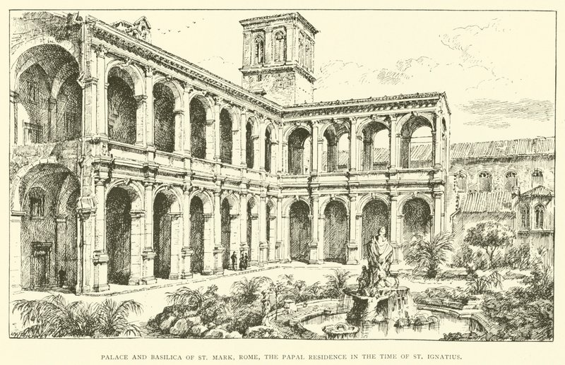 Palais et basilique de Saint-Marc, Rome, résidence papale à l