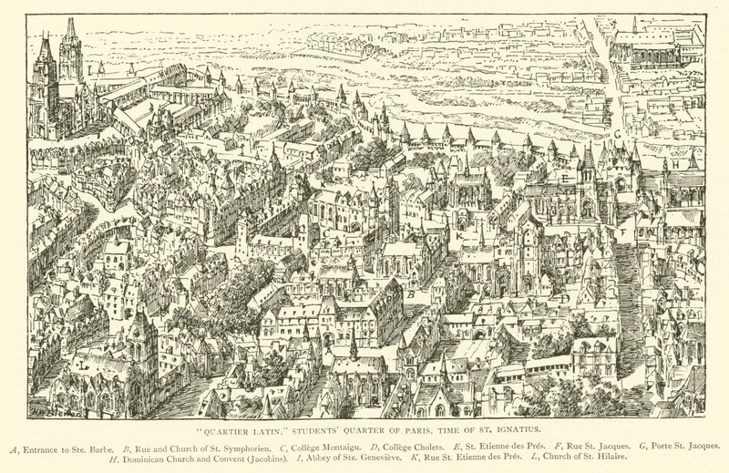"Quartier Latin," quartier des étudiants de Paris, époque de St Ignace - Henry William Brewer