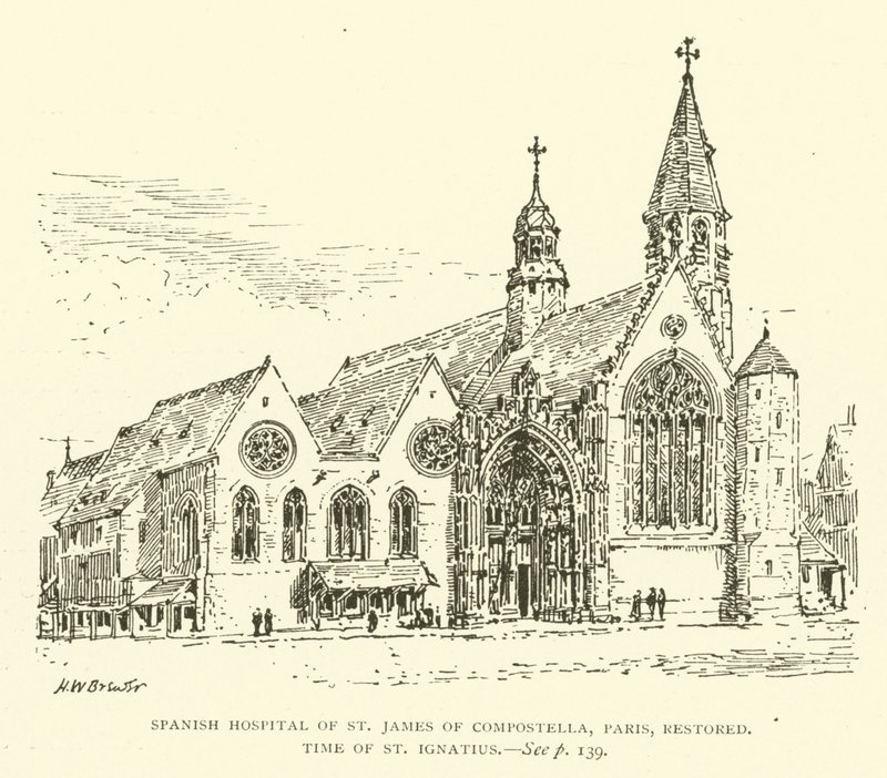 Hôpital espagnol de Saint Jacques de Compostelle, Paris, restauré, époque de Saint Ignace - Henry William Brewer