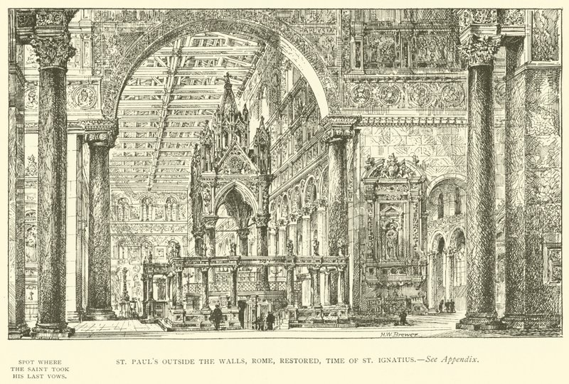 St Paul hors les Murs, Rome, restauré, époque de St Ignace - Henry William Brewer