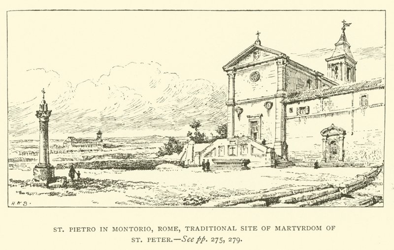 Saint Pietro in Montorio, Rome, site traditionnel du martyre de Saint Pierre (gravure) - Henry William Brewer