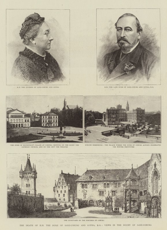 La mort de S.A.S. le duc de Saxe-Cobourg et Gotha, KG, vues dans le duché de Saxe-Cobourg - Henry William Brewer