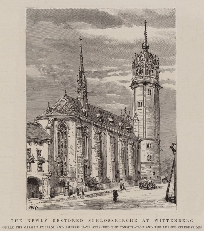 Le Schlosskirche nouvellement restauré à Wittenberg - Henry William Brewer