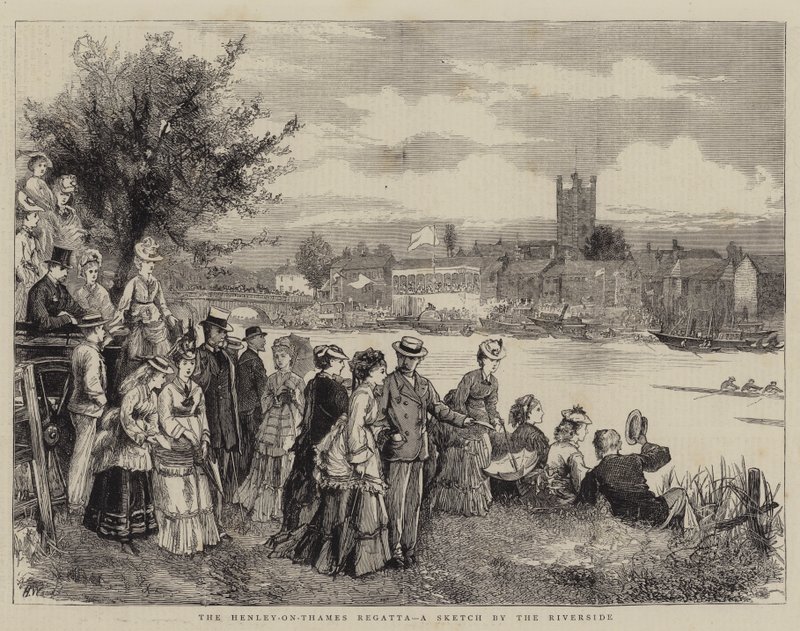 La régate de Henley-on-Thames, une esquisse au bord de la rivière - Henry Woods