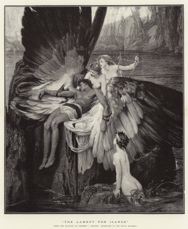 La lamentation pour Icare - Herbert James Draper