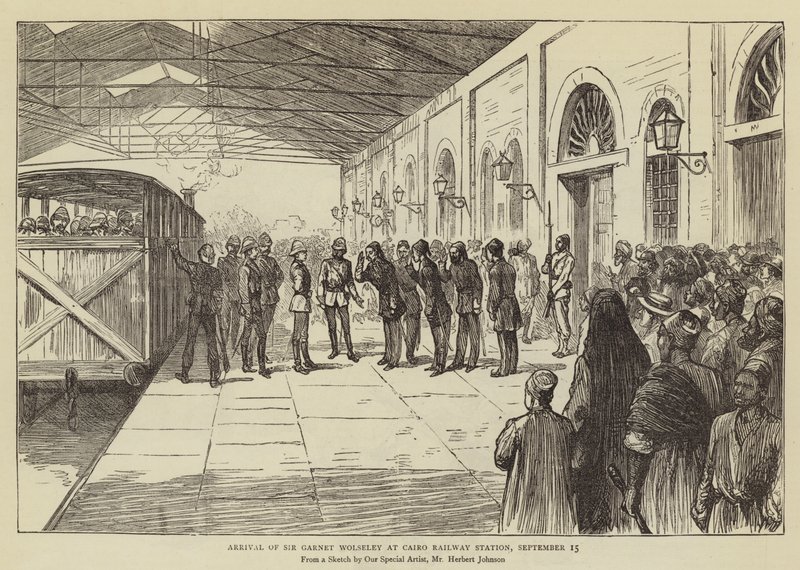 Arrivée de Sir Garnet Wolseley à la gare de chemin de fer du Caire, 15 septembre - Herbert Johnson
