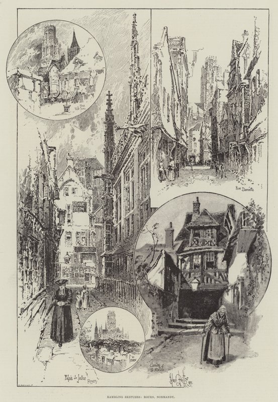 Croquis en promenade, Rouen, Normandie - Herbert Railton