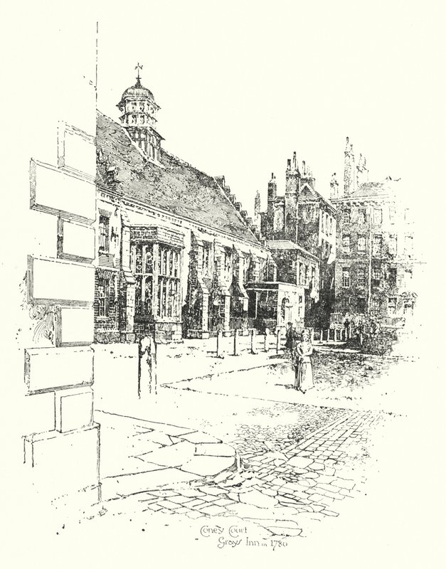 Coney Court, Grays Inn, en 1780 - Herbert (after) Railton