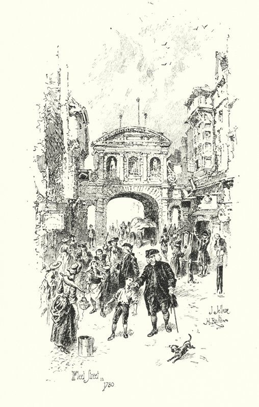 Dr Johnson, Fleet Street, Londres, en 1780 - Herbert (after) Railton