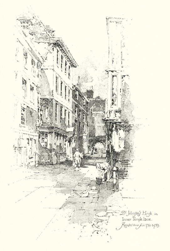 Maison du Dr Johnson, Inner Temple Lane, y a résidé de 1760 à 1765 - Herbert (after) Railton