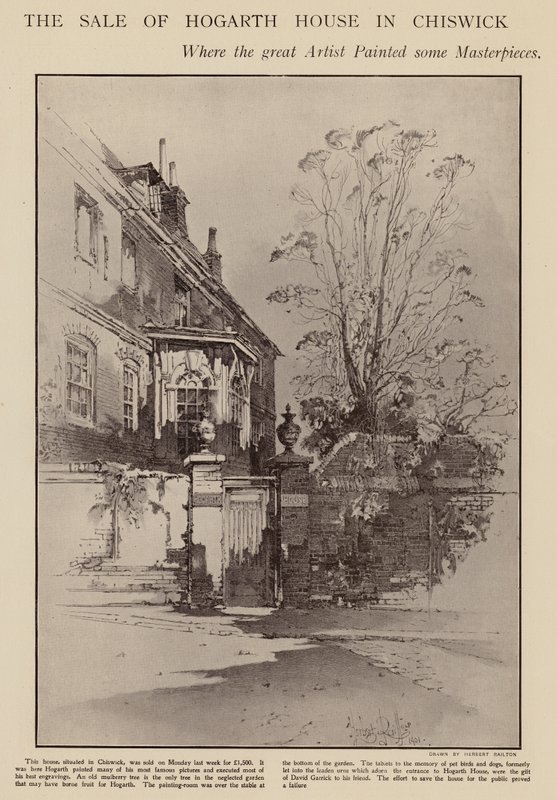 Ancienne maison de William Hogarth, Chiswick, Londres - Herbert (after) Railton