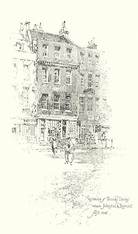 Résidence de Thomas Davies, Londres, où le Dr Johnson et James Boswell se sont rencontrés pour la première fois - Herbert (after) Railton