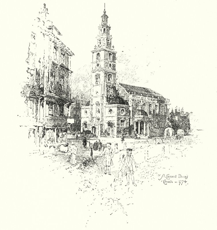 Église St Clement Dane, Londres, en 1774 - Herbert (after) Railton