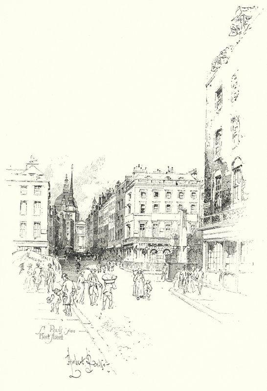 Cathédrale Saint-Paul, depuis Fleet Street, Londres - Herbert (after) Railton