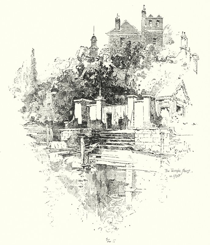 Les escaliers du Temple, Londres, en 1790 - Herbert (after) Railton