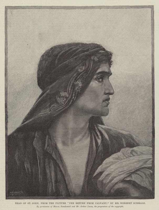Tête de Saint Jean, du tableau Le Retour du Calvaire - Herbert Gustave Schmalz