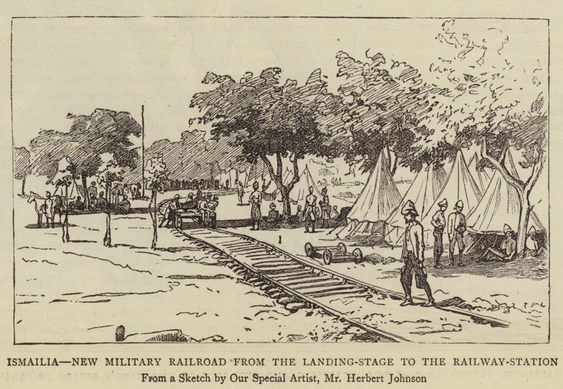 Ismailia, nouvelle voie ferrée militaire du débarcadère à la gare - Herbert Johnson