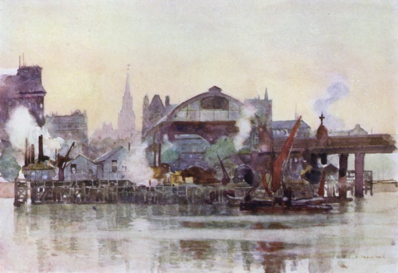 La gare de Charing Cross depuis la rivière - Herbert Menzies (after) Marshall