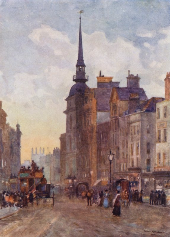 Vue de Ludgate Hill depuis les marches de St Paul