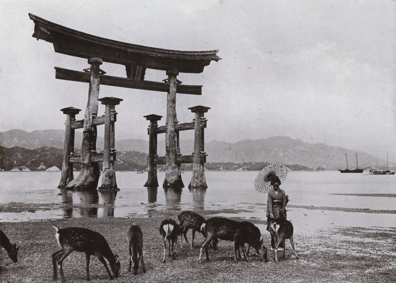 Le vieux Torii à Miyajima - Herbert Ponting