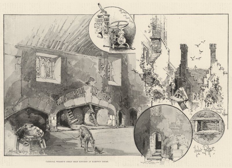 La grande cuisine de viande du cardinal Wolsey à Hampton Court - Herbert Railton