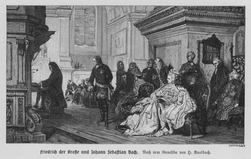 Johann Sebastian Bach jouant pour Frédéric le Grand, Roi de Prusse - Hermann Kaulbach