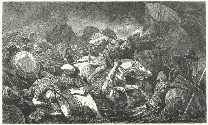Fuite des Perses après la bataille de Marathon, 490 av. J.-C. - Hermann Vogel