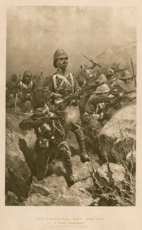 Un engagement vif : bataille pendant la guerre des Boers - Hermanus Willem (after) Koekkoek