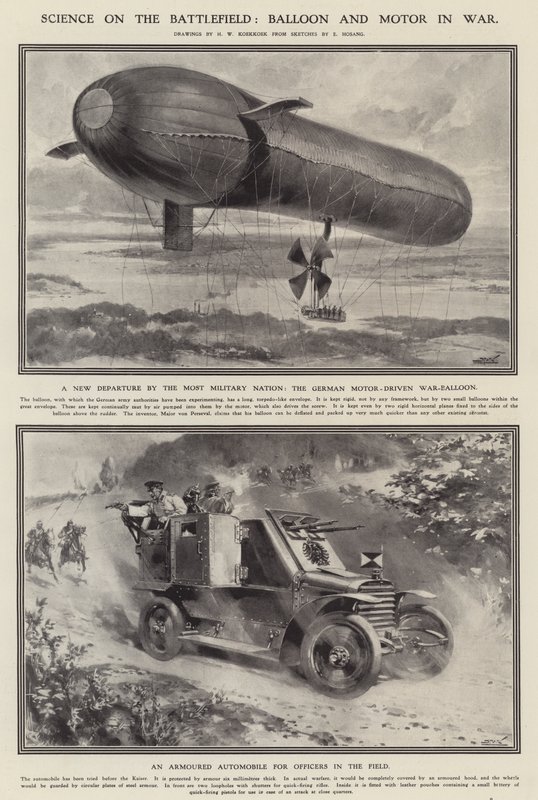 La science sur le champ de bataille : ballon et moteur en guerre - Hermanus Willem (after) Koekkoek