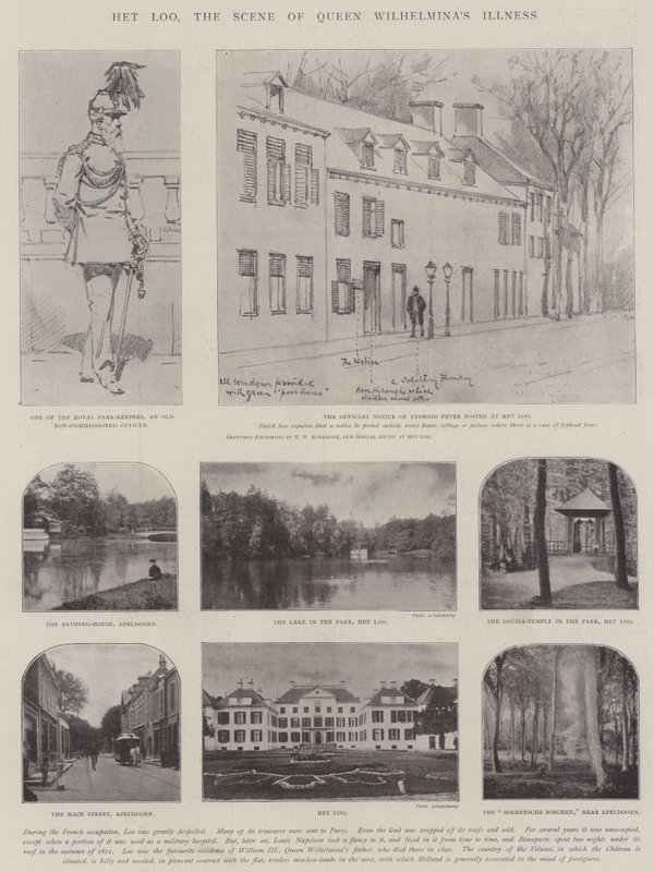 Het Loo, la scène de la maladie de la reine Wilhelmina - Hermanus Willem Koekkoek