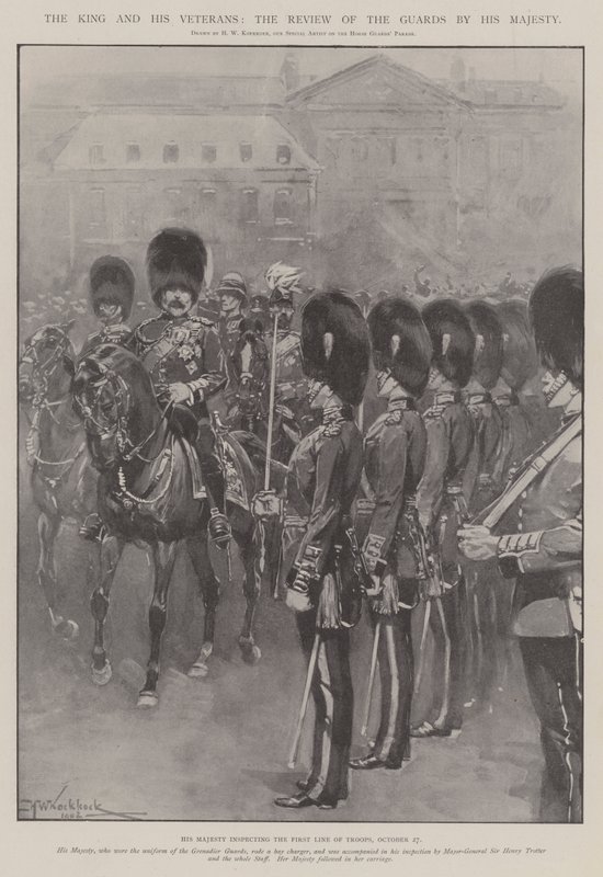 Le roi et ses vétérans, la revue des gardes par Sa Majesté - Hermanus Willem Koekkoek